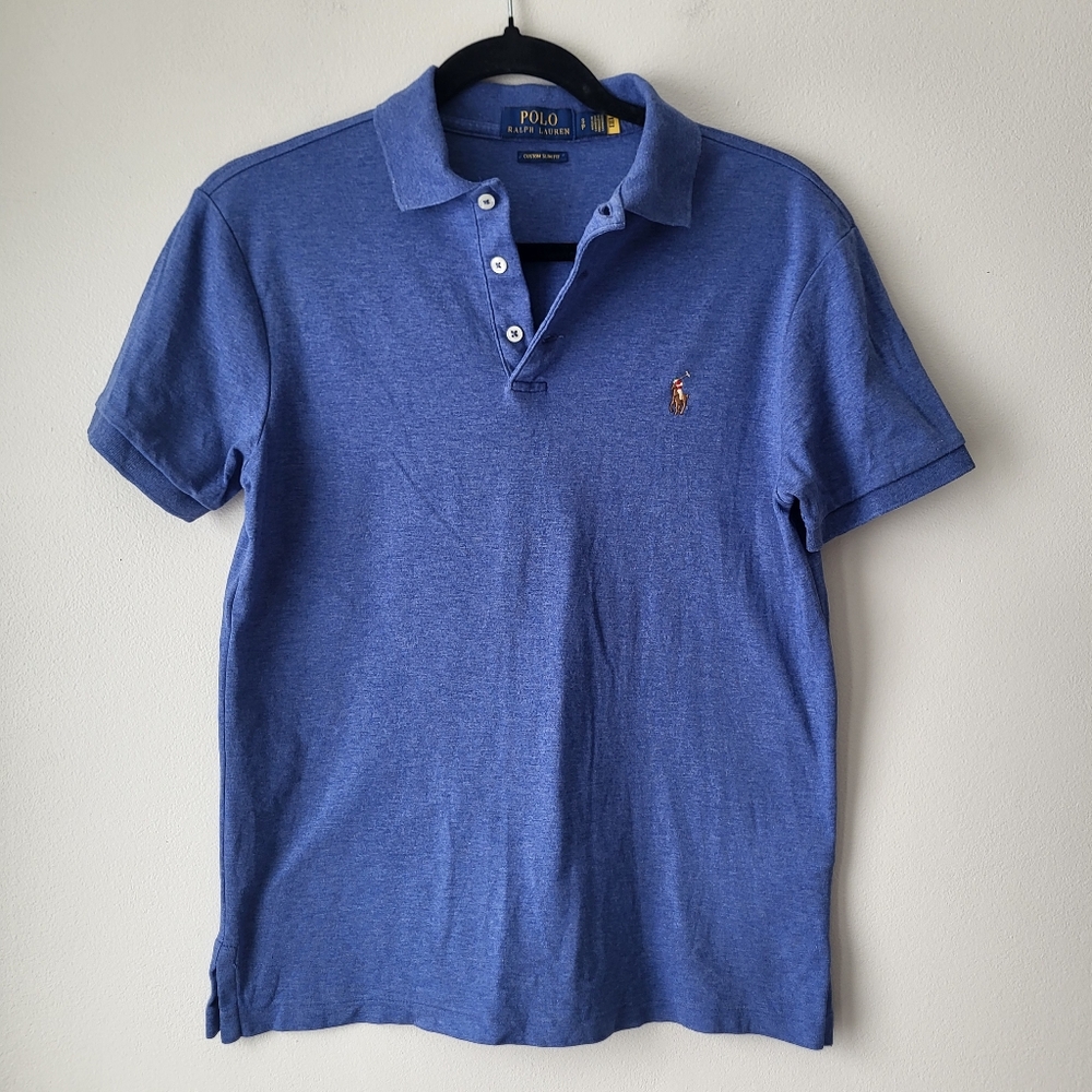 Polo by Ralph Lauren Classic Blue Preppy Polo Shirt In Size Small
